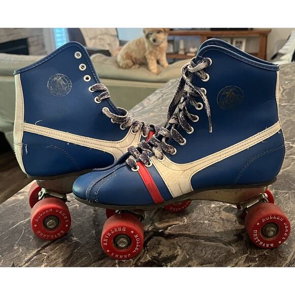 Vintage 1970s Fireball Outdoor Shoe Skates by Roller Derby Blue Size 6 - NICE!! - Picture 2 of 5